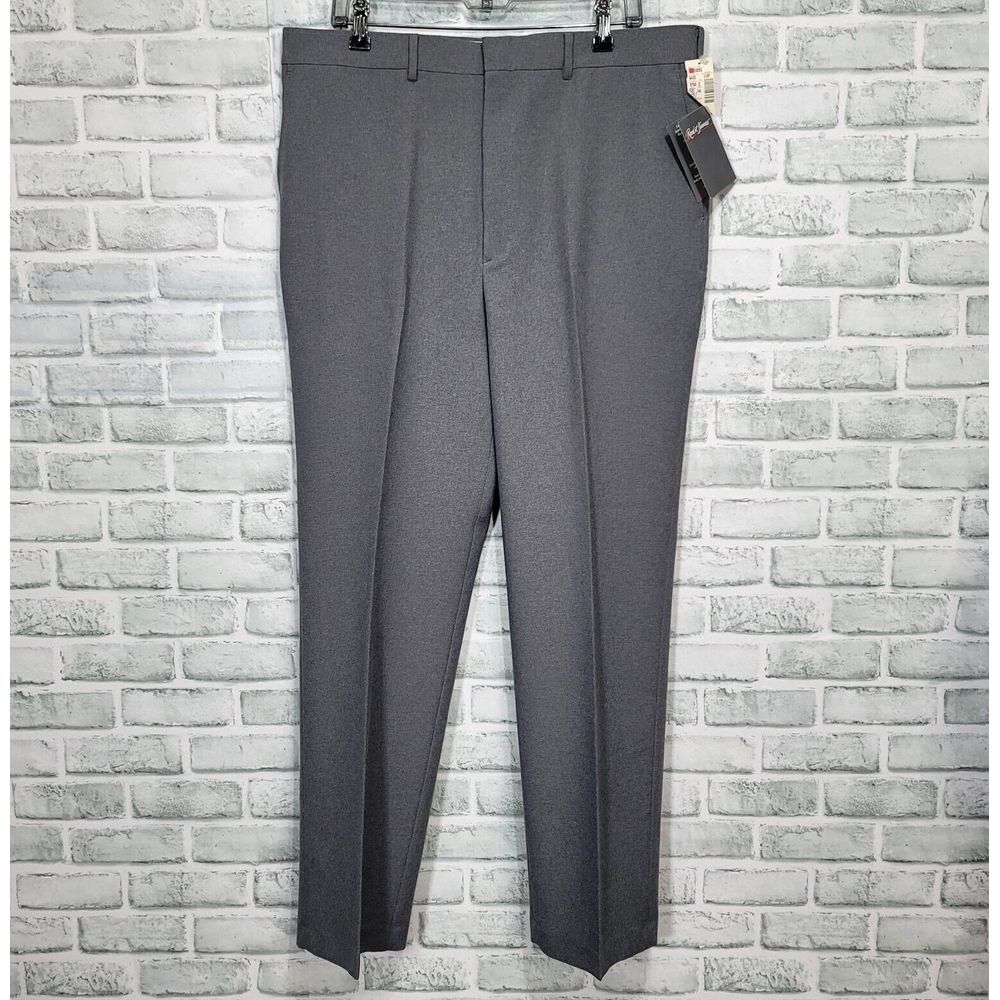 Vintage 80s 90s Reed St James Mens 38X31 Grey Darcon‎ Polyester Slacks Trousers